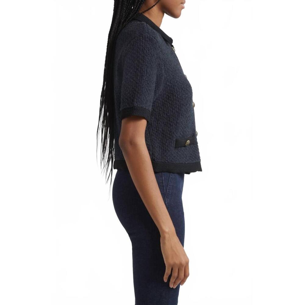 NEW VERONICA BEARD women's marie cardigan in navy - Picture 3 of 6